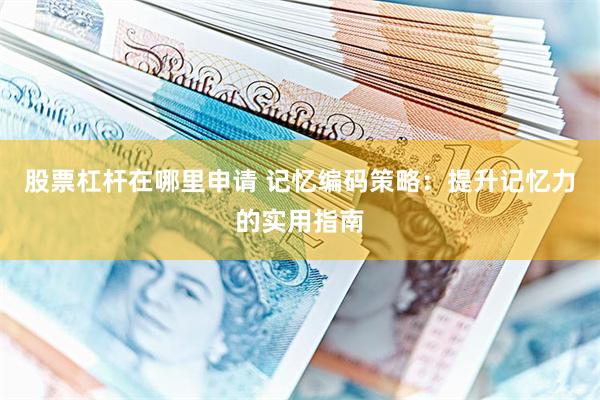 股票杠杆在哪里申请 记忆编码策略：提升记忆力的实用指南