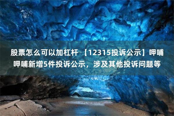 股票怎么可以加杠杆 【12315投诉公示】呷哺呷哺新增5件投诉公示，涉及其他投诉问题等