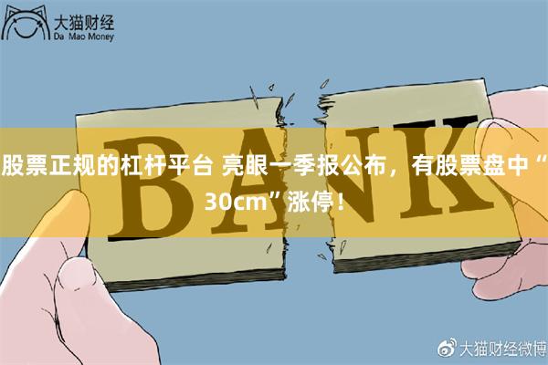 股票正规的杠杆平台 亮眼一季报公布，有股票盘中“30cm”涨停！