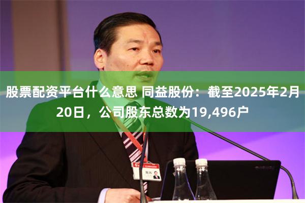 股票配资平台什么意思 同益股份：截至2025年2月20日，公司股东总数为19,496户