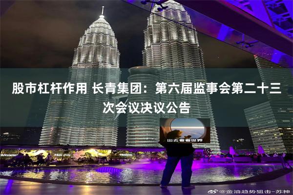 股市杠杆作用 长青集团：第六届监事会第二十三次会议决议公告