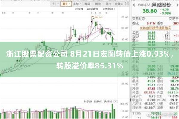 浙江股票配资公司 8月21日宏图转债上涨0.93%，转股溢价率85.31%