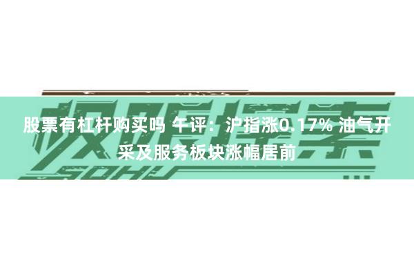 股票有杠杆购买吗 午评：沪指涨0.17% 油气开采及服务板块涨幅居前